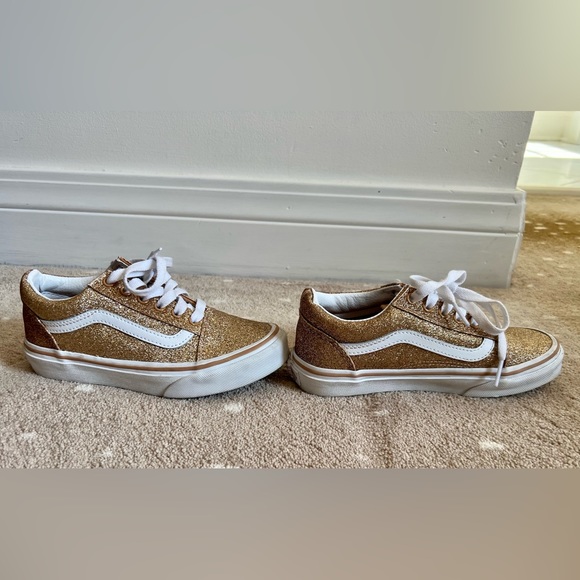 Vans Old School Glitter Skate Shoe Girls Sz 1 - Picture 4 of 5